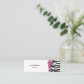 Zebra Print, Zebra Stripes, zwart en wit Mini Visitekaartje (Staand voorkant)
