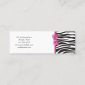 Zebra Print, Zebra Stripes, zwart en wit Mini Visitekaartje (Achterkant)