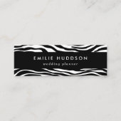 Zebra Print, Zebra Stripes, zwart en wit Mini Visitekaartje (Voorkant)