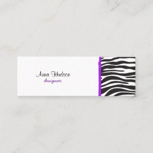 Zebra Print, Zebra Stripes, zwart en wit Mini Visitekaartje