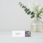 Zebra Print, Zebra Stripes, zwart en wit Mini Visitekaartje (Staand voorkant)