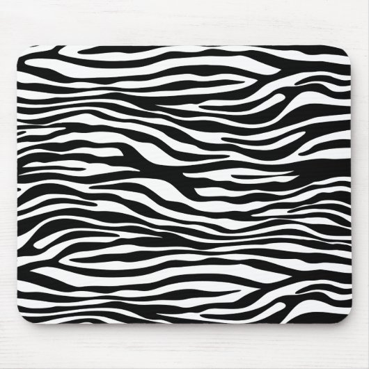 Zebra Print, Zebra Stripes, zwart en wit Muismat (Voorkant)