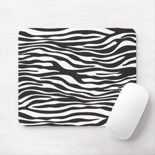 Zebra Print, Zebra Stripes, zwart en wit Muismat (Met muis)