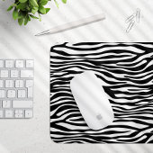 Zebra Print, Zebra Stripes, zwart en wit Muismat