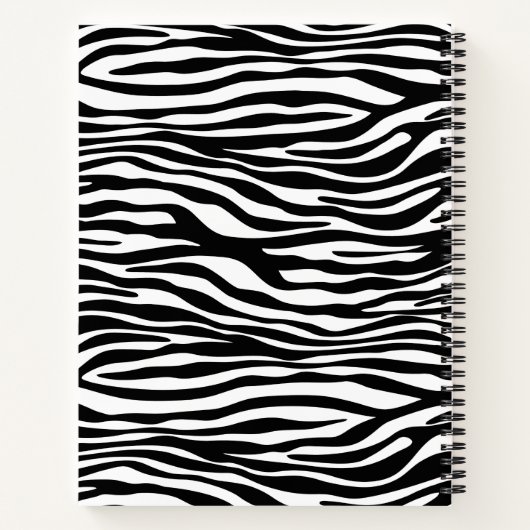 Zebra Print, Zebra Stripes, zwart en wit Notitieboek (Achterkant)