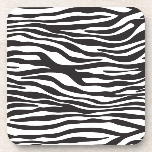 Zebra Print, Zebra Stripes, zwart en wit Onderzetter (Voorkant)