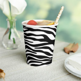 Zebra Print, Zebra Stripes, zwart en wit Papieren Bekers