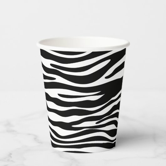 Zebra Print, Zebra Stripes, zwart en wit Papieren Bekers (Achterkant)