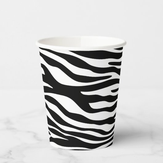 Zebra Print, Zebra Stripes, zwart en wit Papieren Bekers (Links)