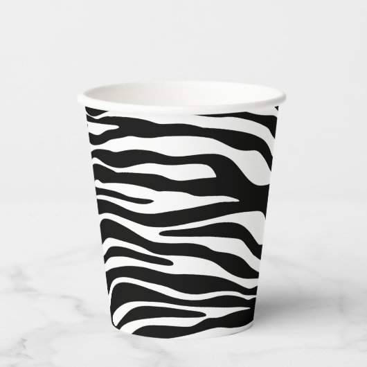 Zebra Print, Zebra Stripes, zwart en wit Papieren Bekers (Voorkant)