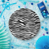 Zebra Print, Zebra Stripes, zwart en wit Papieren Bordje (Feest)