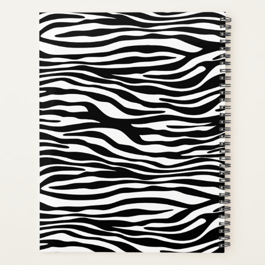 Zebra Print, Zebra Stripes, zwart en wit Planner (Achterkant)