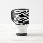 Zebra Print, Zebra Stripes, zwart en wit Reisbeker (Voorkant links)