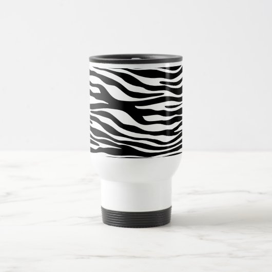 Zebra Print, Zebra Stripes, zwart en wit Reisbeker (Center)