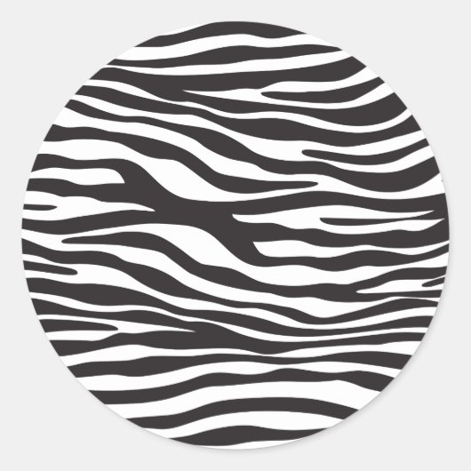 Zebra Print, Zebra Stripes, zwart en wit Ronde Sticker (Voorkant)