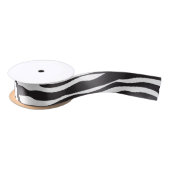 Zebra Print, Zebra Stripes, zwart en wit Satijnen Lint (Spoel)