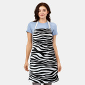 Zebra Print, Zebra Stripes, zwart en wit Schort (Gedragen)