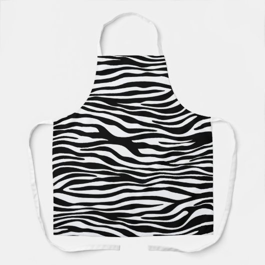 Zebra Print, Zebra Stripes, zwart en wit Schort (Voorkant)