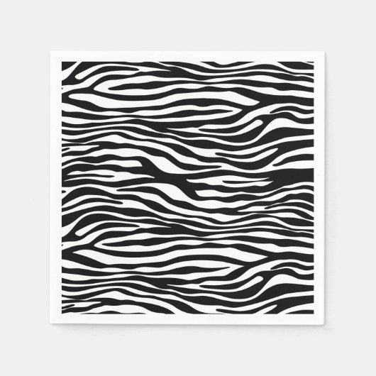 Zebra Print, Zebra Stripes, zwart en wit Servet (Voorkant)