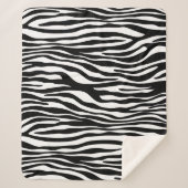Zebra Print, Zebra Stripes, zwart en wit Sherpa Deken (Voorkant)