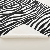 Zebra Print, Zebra Stripes, zwart en wit Sherpa Deken (3/4)