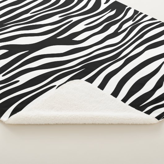 Zebra Print, Zebra Stripes, zwart en wit Sherpa Deken (3/4)