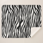 Zebra Print, Zebra Stripes, zwart en wit Sherpa Deken (Voorkant (horizontaal))