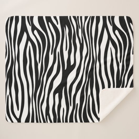 Zebra Print, Zebra Stripes, zwart en wit Sherpa Deken (Voorkant (horizontaal))