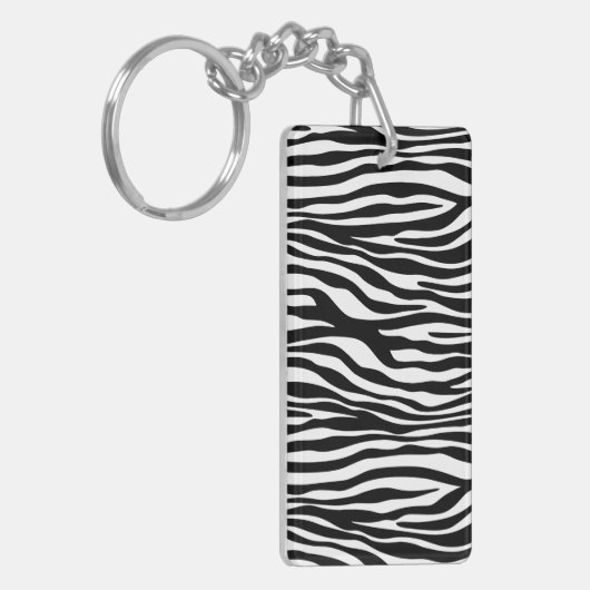 Zebra Print, Zebra Stripes, zwart en wit Sleutelhanger (Voorkant Links)