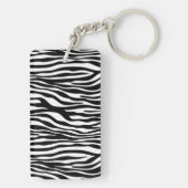Zebra Print, Zebra Stripes, zwart en wit Sleutelhanger (achterkant)