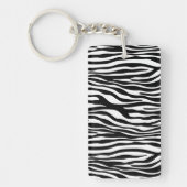 Zebra Print, Zebra Stripes, zwart en wit Sleutelhanger (Voorkant)