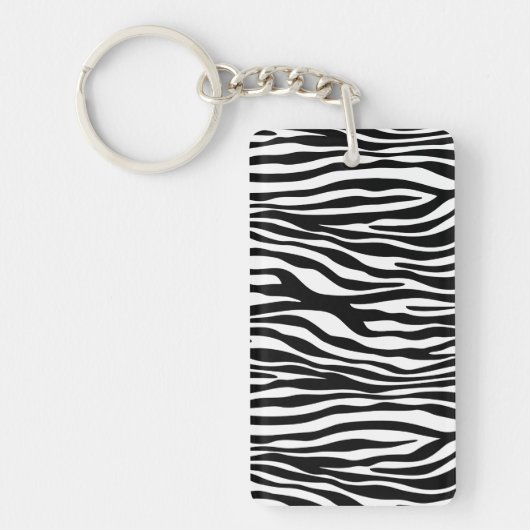 Zebra Print, Zebra Stripes, zwart en wit Sleutelhanger (Voorkant)