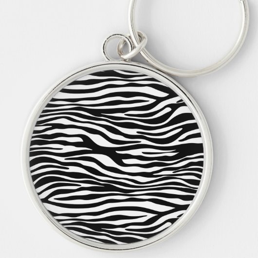 Zebra Print, Zebra Stripes, zwart en wit Sleutelhanger (Voorkant)