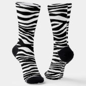 Zebra Print, Zebra Stripes, zwart en wit Sokken (Gebogen)