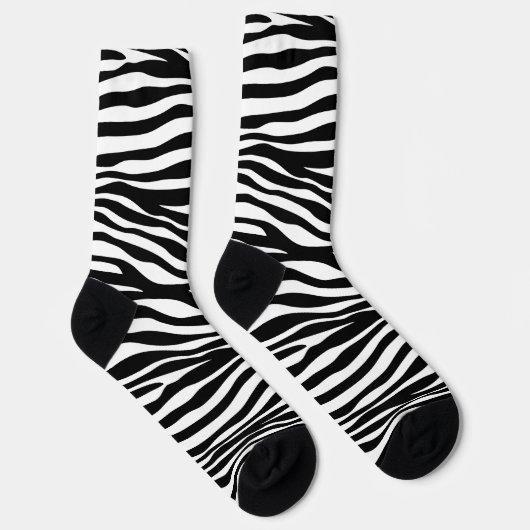 Zebra Print, Zebra Stripes, zwart en wit Sokken (Rechts)