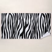 Zebra Print, Zebra Stripes, zwart en wit Strandlaken (Voorkant)