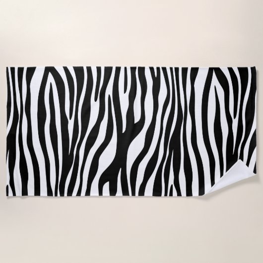 Zebra Print, Zebra Stripes, zwart en wit Strandlaken (Voorkant)