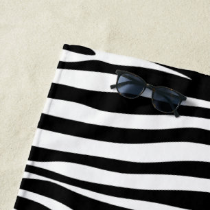 Zebra Print, Zebra Stripes, zwart en wit Strandlaken