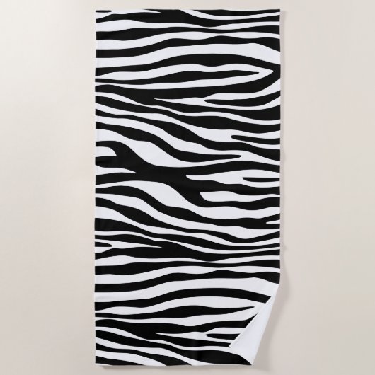 Zebra Print, Zebra Stripes, zwart en wit Strandlaken (Voorkant)