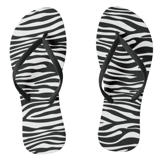 Zebra Print, Zebra Stripes, zwart en wit Teenslippers (Voetbed)