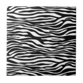 Zebra Print, Zebra Stripes, zwart en wit Tegeltje (Voorkant)