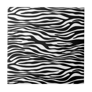 Zebra Print, Zebra Stripes, zwart en wit Tegeltje