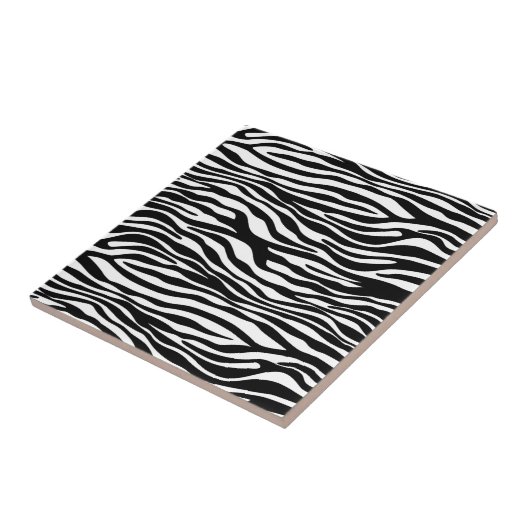 Zebra Print, Zebra Stripes, zwart en wit Tegeltje (Zijkant)