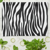 Zebra Print, Zebra Stripes, zwart en wit Theedoek (Gevouwen)