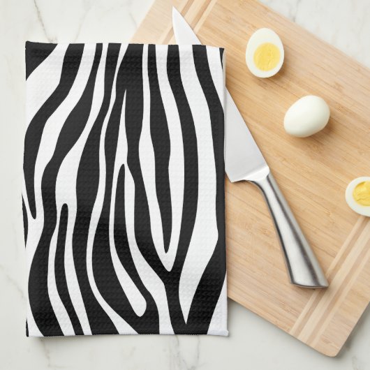 Zebra Print, Zebra Stripes, zwart en wit Theedoek (Quarter Fold)
