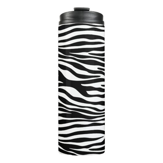 Zebra Print, Zebra Stripes, zwart en wit Thermosbeker (Voorkant)