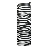 Zebra Print, Zebra Stripes, zwart en wit Thermosbeker (Gedraaid links)