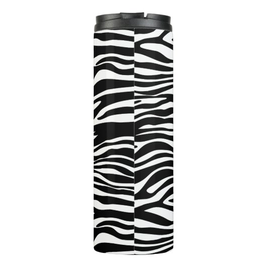 Zebra Print, Zebra Stripes, zwart en wit Thermosbeker (Achterkant)