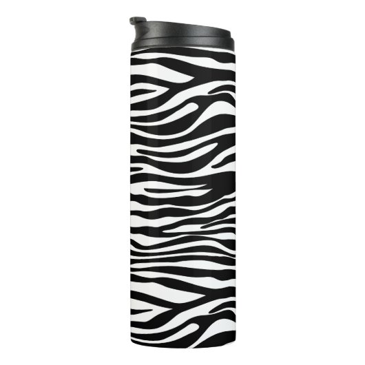 Zebra Print, Zebra Stripes, zwart en wit Thermosbeker (Geroteerd rechts)