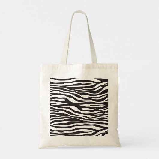 Zebra Print, Zebra Stripes, zwart en wit Tote Bag (Achterkant)